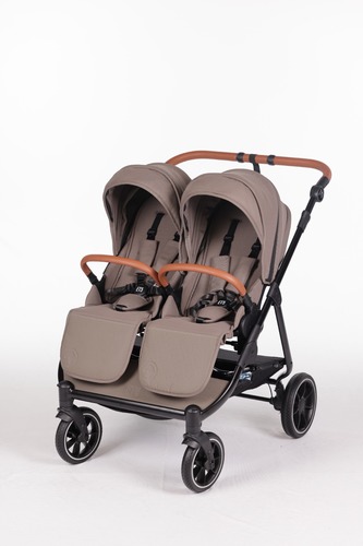 עגלת תאומים צרה בייבי מונסטרס Easy Twin 5 - שלד שחור בד בסיס שחור