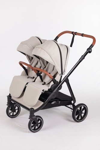 עגלת תאומים צרה בייבי מונסטרס Easy Twin 5 - שלד שחור בד בסיס שחור