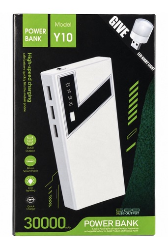 סוללת גיבוי Power Bank Y10 30000mAh טעינה מהירה