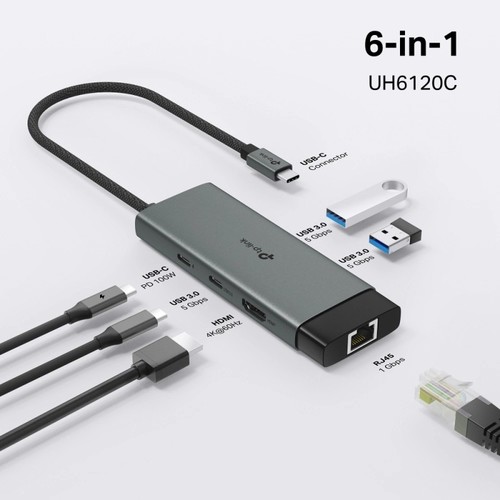 רכזת USB-C TP-Link UH6120C 6 יציאות