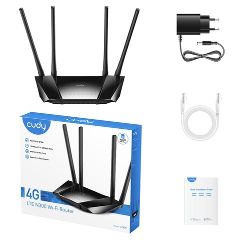 ראוטר  Modem Cudy LT400 4G LTE N300 Wi-Fi Router נתב אלחוט