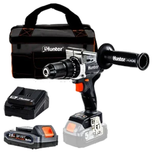 מברגה קודחת/רוטטת 18V כולל סוללה 2Ah ומטען מהיר Hunter 100315-002