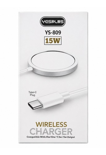 מטען אלחוטי YESPLUS YS-809 15W Wireless Charger Type-C
