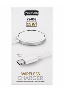 מטען אלחוטי YESPLUS YS-809 15W Wireless Charger Type-C