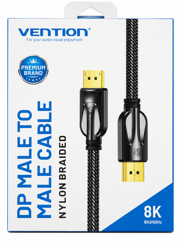 כבל DisplayPort 8K Venton Nylon Braided DP Cable