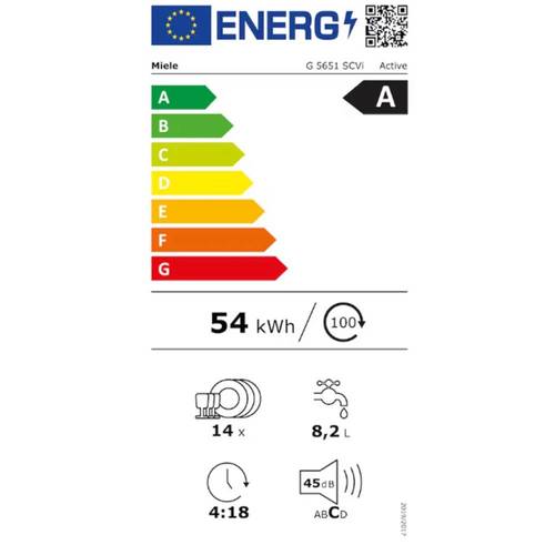 מדיח כלים אינטגרלי רחב 14 מע' Miele G5651 SCVI