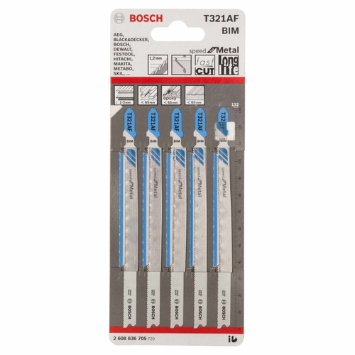 להבי ג׳יגסו T 321 AF Speed for Metal | מארז 5 יחידות – 2608636705 – Bosch