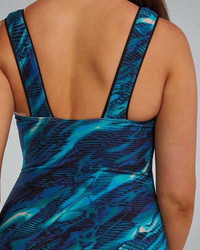 בגד ים נשים SQUARENECK CONTROLFIT PEACOCK