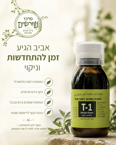 T-1 Herbal-Detox לתמיכה וניקוי. תמצית צמחים 200 מ