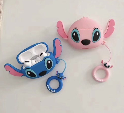 אוזניות Bluetooth Stitch TWS 5.3 עם קייס סיליקון ודמות Stitch