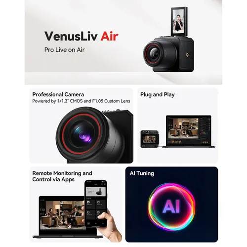 מצלמת תוכן וסטרימינג לשידור 24/7 Hollyland VenusLiv Air