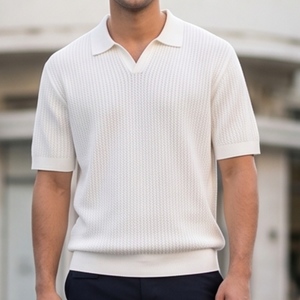 חולצה BALR מידות S-XXL לגברים בגוון לבן סרוג