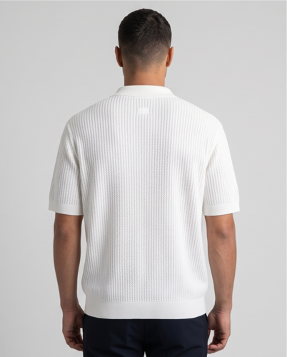 חולצה BALR מידות S-XXL לגברים בגוון לבן סרוג