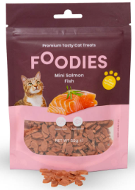 חטיף פודיס מיני דגיגוני סלמון לחתולים 50 גרם - Foodies Mini Mini Salmon Fish 