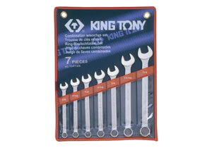 סט 7 מפתחות רינג פתוח מ"מ/אינצ'י K.T King Tony