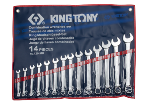 סט מפתחות רינג פתוח 14 חלקים מ"מ/אינצ'י K.T King Tony
