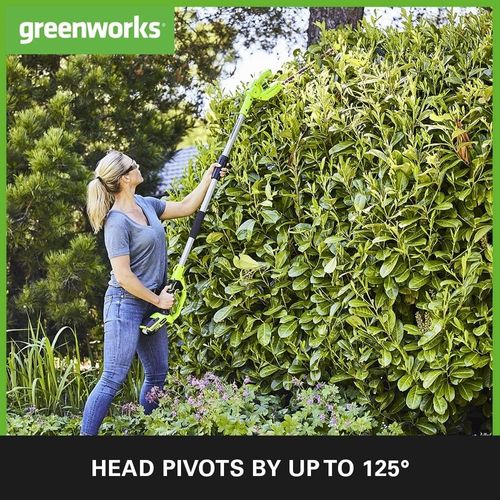 גוזם גדר חיה נטען על מוט Greenworks G24PH51 24V - להב כפול פעולה 51 ס