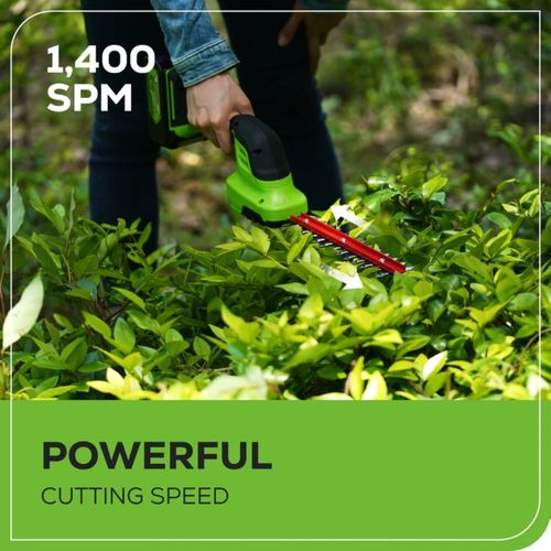 מספריים לגיזום 2 ב-1 נטענים Greenworks G24SHT מק