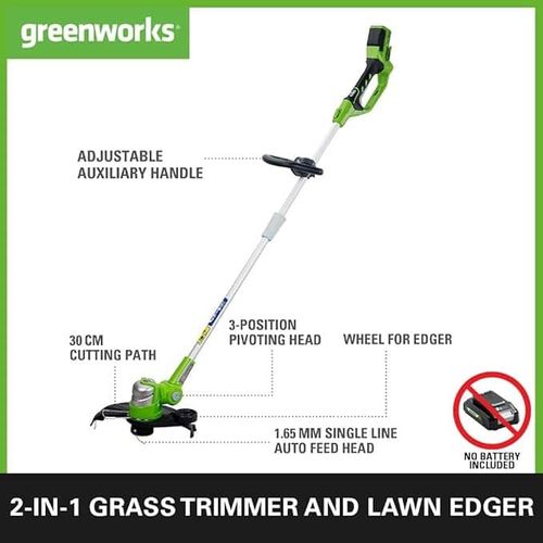 גוזם דשא וקוצץ קנטים נטען Greenworks G24VST מק