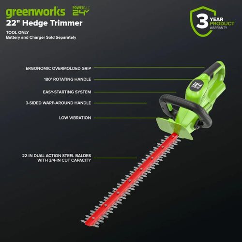 גוזם גדר חיה נטען Greenworks HTG302 מק