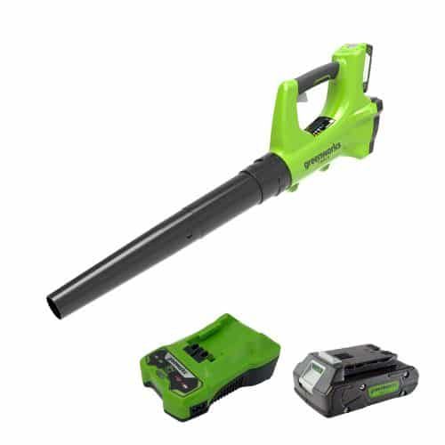 מפוח עלים נטען Greenworks BA24B210 24V מק