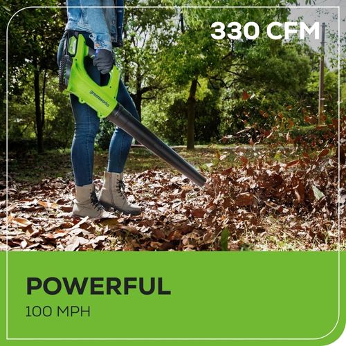 מפוח עלים נטען Greenworks BA24B210 24V מק