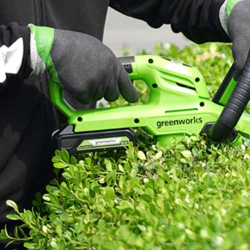 סוללת ליתיום-יון Greenworks G24B2 24V 2 אמפר - סוללה קומפקטית וקלה עם חיווי LED למערכת כלי עבודה וגינון 24V