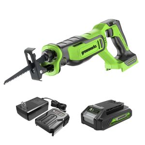 מסור חרב נטען 6" עם סוללה 2 אמפר ומטען מהיר - Greenworks PA238K Brushless 24V