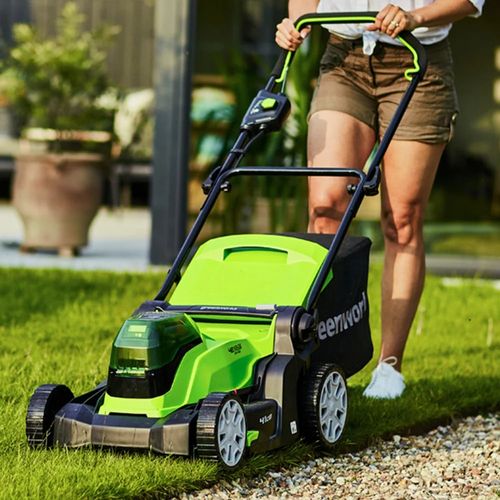 מכסחת דשא נטענת Greenworks G24X2LM41K2X דגם 2512607UC - מכסחה 48V ברוחב חיתוך 41 ס