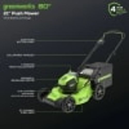 מכסחת דשא Greenworks GLM801602 80V PRO - מכסחת 21 אינץ' הנעה עצמית עם מנוע DigiPro Brushless וטכנולוגיית SmartCut לגינות עד חצי אקר