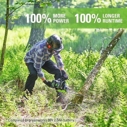 סוללה 5 אמפר 80 וולט ליתיום-יון Greenworks GBA80500 Pro - סוללה מקצועית עם חיווי דלק מובנה וטעינה מהירה לכלי גינון חשמליים