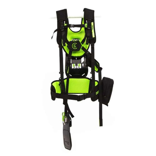יחידת כח נישאת Greenworks 2946802 Pro 80V Dual Port - סוללת גב עם תא כפול לשתי סוללות, כבל ומתאם סוללת דמה להפעלת כל כלי גינון 80V Pro