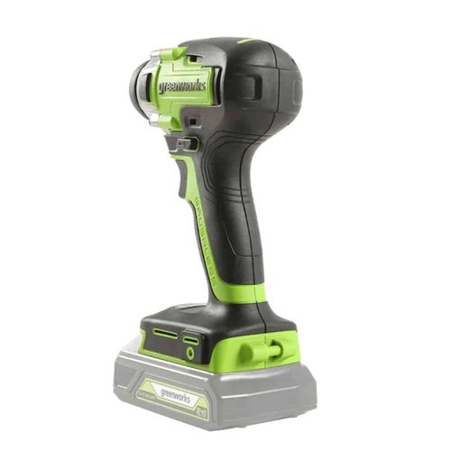מברגת אימפקט נטענת Greenworks IS24L00 24V Brushless - ערכה מלאה עם 2 סוללות 4 אמפר, מטען כפול ותיק נשיאה למשימות הברגה מקצועיות