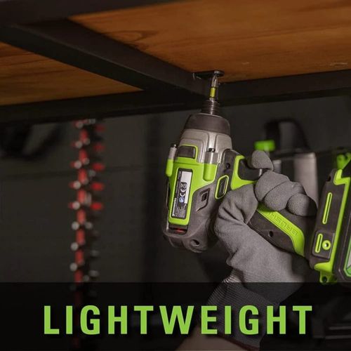 מברגת אימפקט נטענת Greenworks IS24L00 24V Brushless - ערכה מלאה עם 2 סוללות 4 אמפר, מטען כפול ותיק נשיאה למשימות הברגה מקצועיות