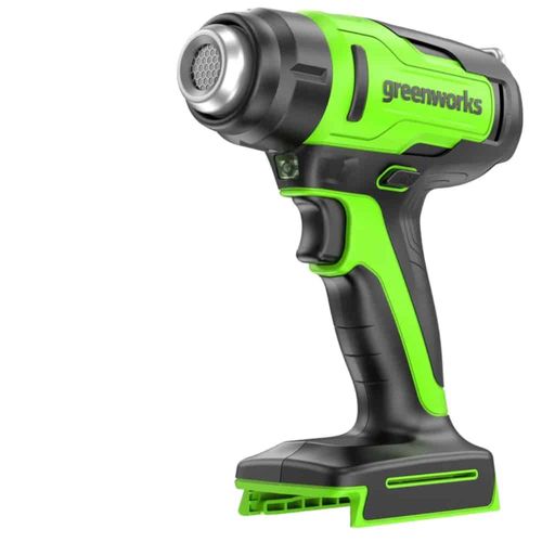 אקדח חום נטען Greenworks HGG301 24V - אקדח חום Brushless עם 3 ראשי עבודה מתחלפים, תאורת LED מובנית ומנגנון קירור מהיר לעבודות הסרת צבע וכיווץ שרוולים