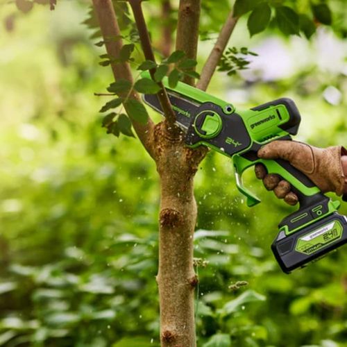 מסור שרשרת מיני Greenworks G24MCS10 מק