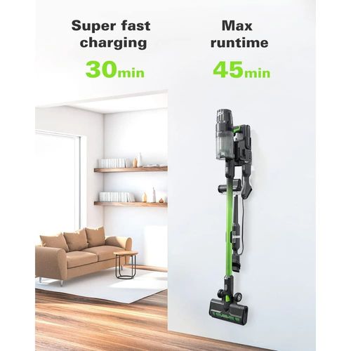 שואב אבק נטען Greenworks 4700020-VK Brushless 500W 24V - גוף בלבד עם מסנן HEPA רחיץ ומסך דיגיטלי מגע לניקוי יעיל ונוח