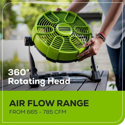 מאוורר נייד נטען Greenworks G24FAN 24V - מאוורר קומפקטי עם כנף 25.4 ס