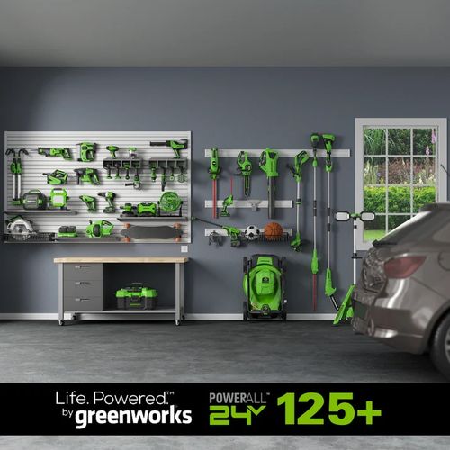 מסור שרשרת מיני נטען Greenworks CS24L210 24V - מסור קומפקטי עם להב 10 ס
