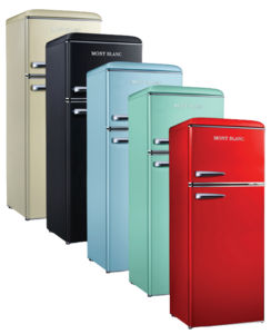 מקרר רטרו 2 דלתות מקפיא עליון 215 ליטר Mont Blanc MBR-290DF De-Frost  מונט בלאנק