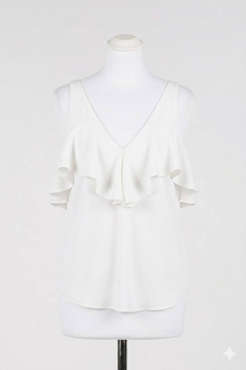 WOVEN TOP COLOR WHITE