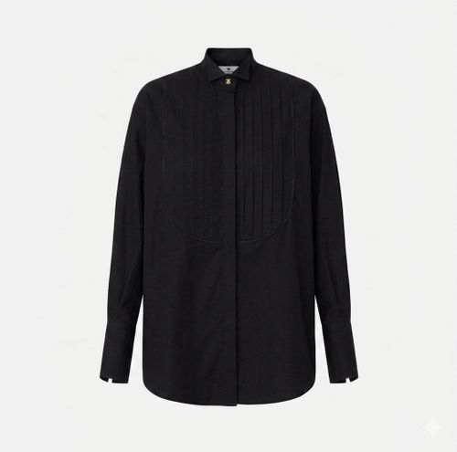  Cotton shirt with tuxedo details - COLOR BLACK