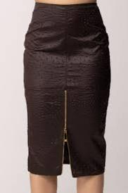 Skirt in taffeta fabric with ostrich print