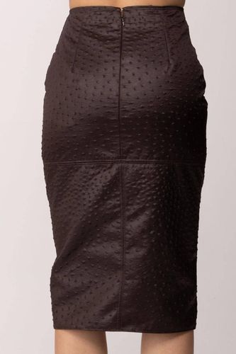 Skirt in taffeta fabric with ostrich print