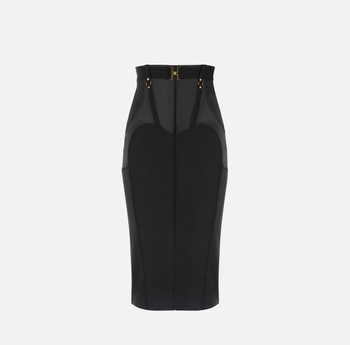 Bustier skirt in lightweight crêpe and satin fabrics