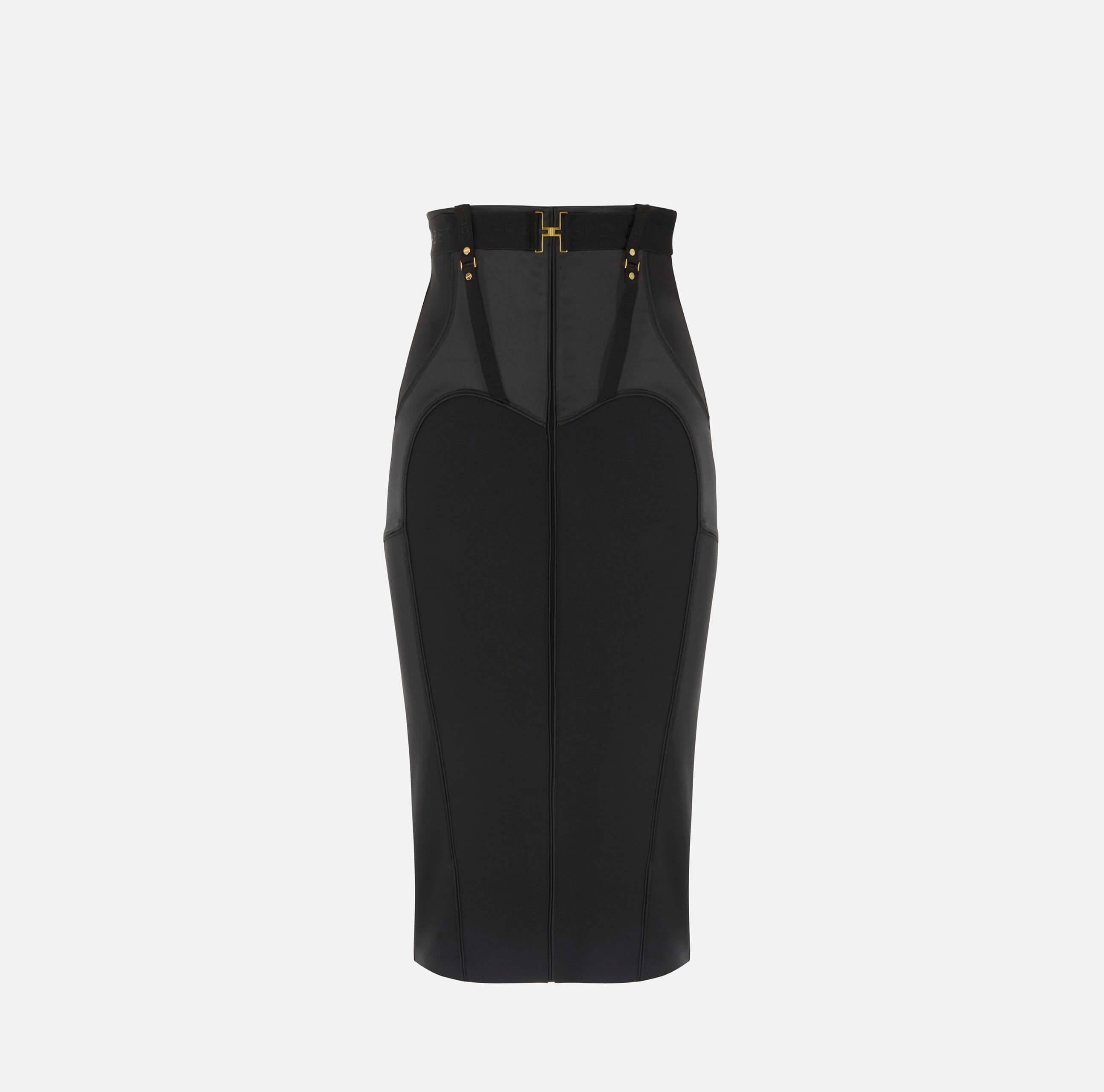 Bustier skirt in lightweight crêpe and satin fabrics