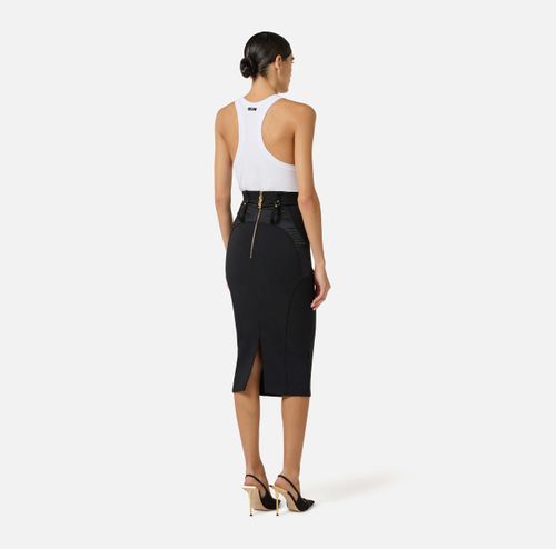 Bustier skirt in lightweight crêpe and satin fabrics