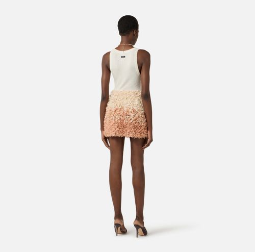 Tulle miniskirt with floral embroideries
