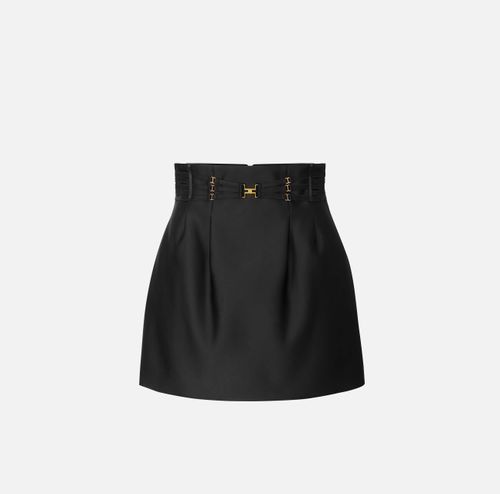 Mini skirt in duchesse with elastic bands