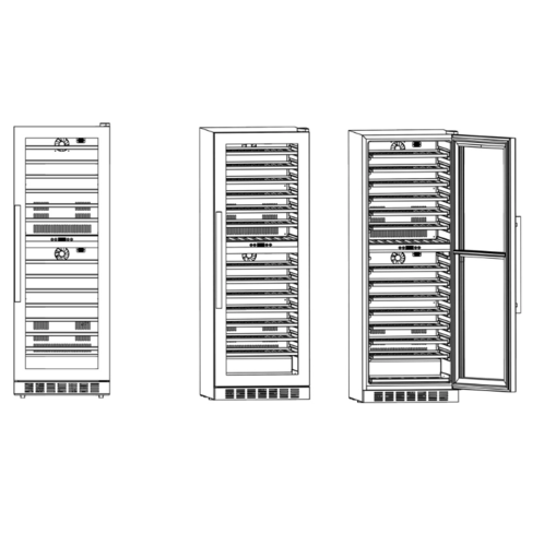 מקרר יין 163 בקבוקים דגם JC-430WD שני אזורי קירור